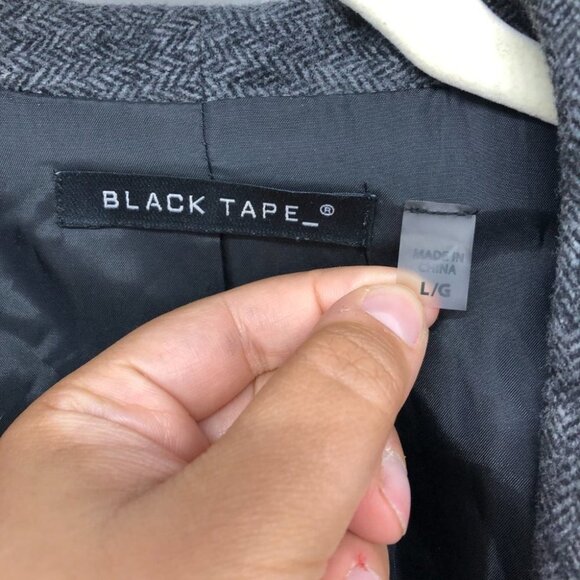 Black Tape Dark Grey Herringbone Open Blazer size L - Picture 3 of 15